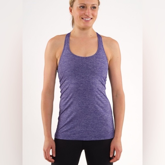 lululemon athletica Tops - Lululemon cool racerback heathered royalty lightweight athletic stretch tank S
